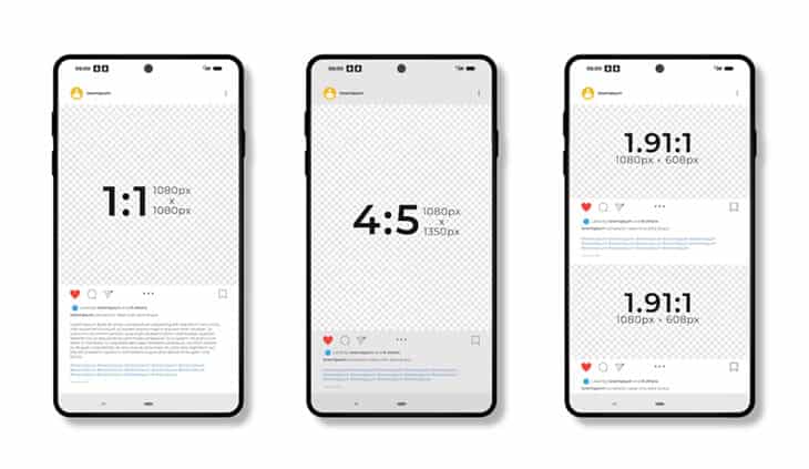 creating content according to the different sizes of social media apps