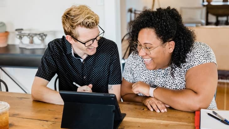 Storytelling with video - people watching interesting video