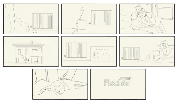 Storyboard example: Fischer tv advert