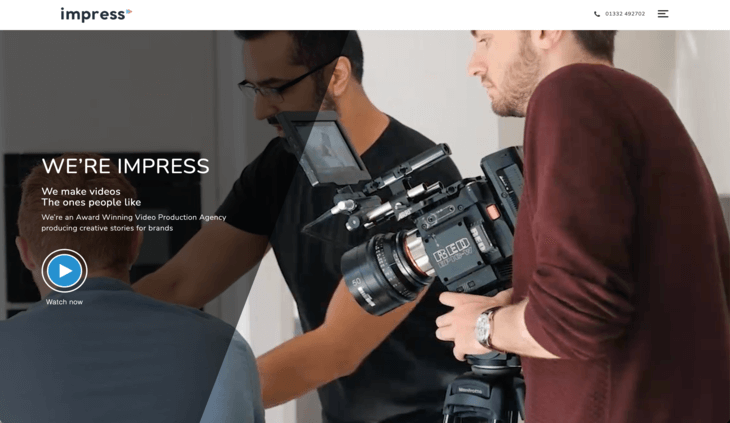 website of a corporate video production company