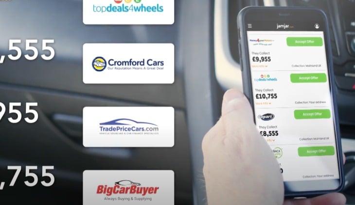 Comparing car prices in the JamJar TV Advert